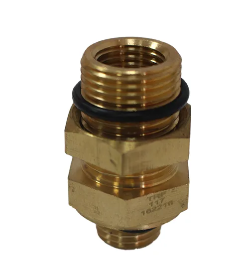 Соединитель прямой M12x1.5-M22x1.5-F16x1.5 TRF латунь (в уп. 10шт)